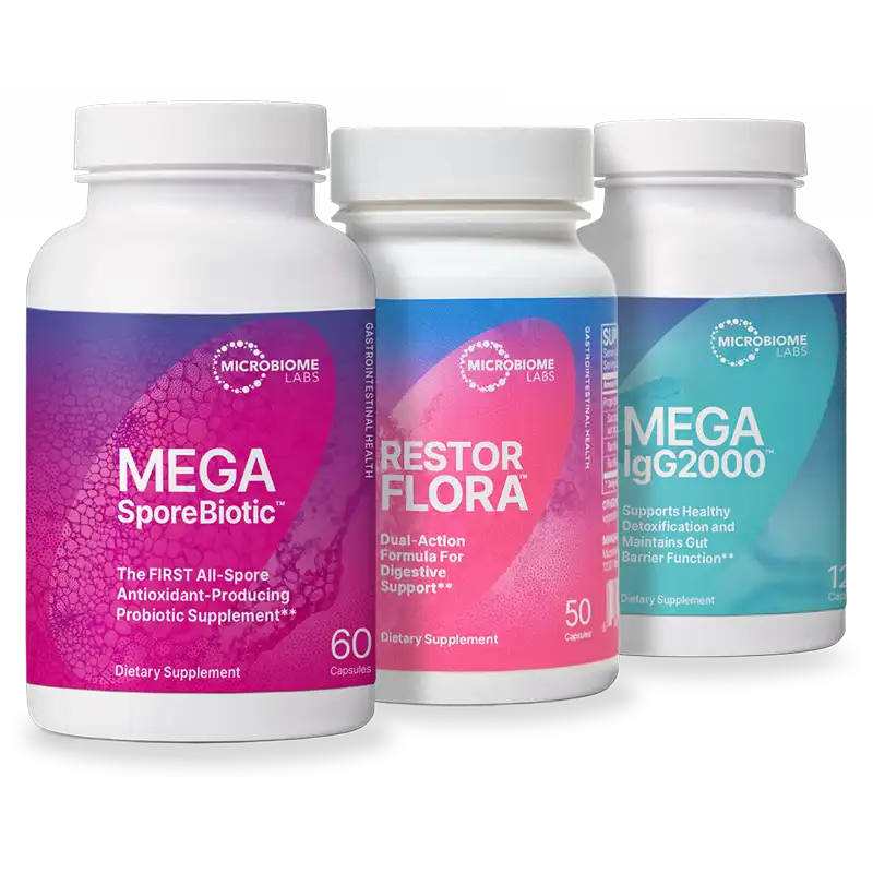 Gut Restoration Pack bottle fronts