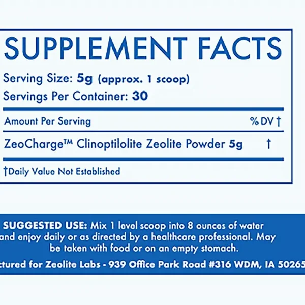 zeocharge supplement facts
