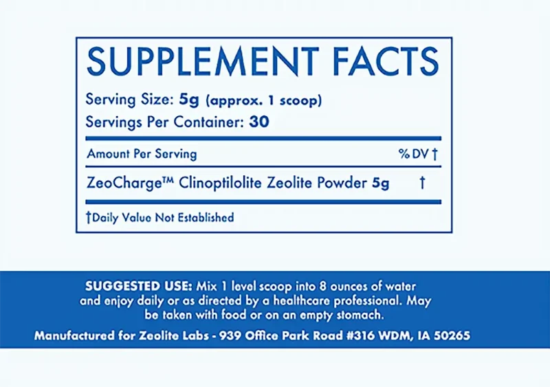 zeocharge supplement facts